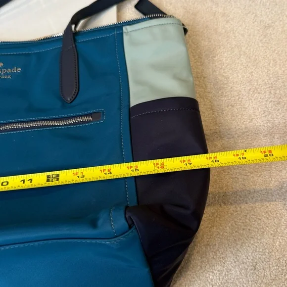 Kate Spade Blue Chelsea Color-block Nylon Large Tote Bag - Picture 10 of 11